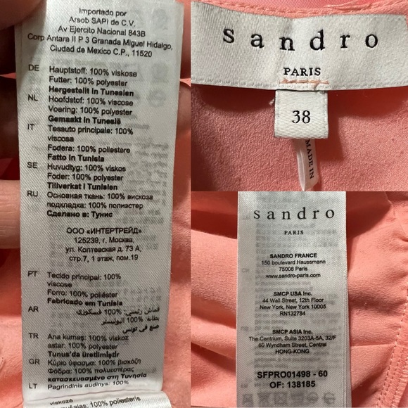 SANDRO Women's Pink Maldive Draped Crisscross Midi Dress Size 38 - Picture 12 of 12